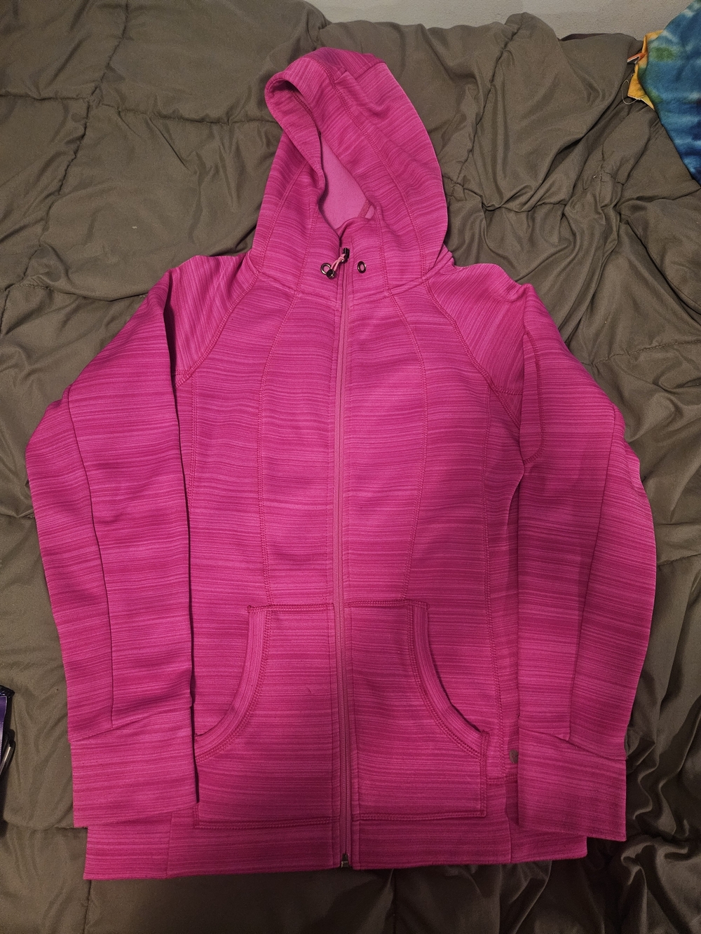90 Degree By Reflex Hot Pink Hooded Zip-Up Utility Jacket